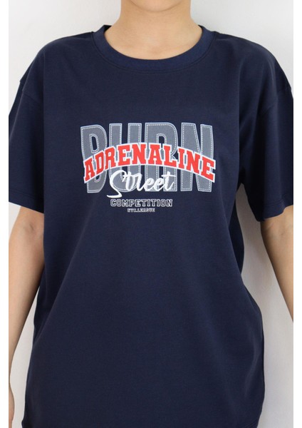 Erkek Çocuk Tişört Yazı Baskılı 5-10 Yaş, Lacivert indirimleri