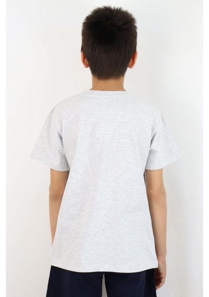 Erkek Çocuk Tişört Oyun Konsolu Baskılı 8-14 Yaş, Gri Melanj fiyatları