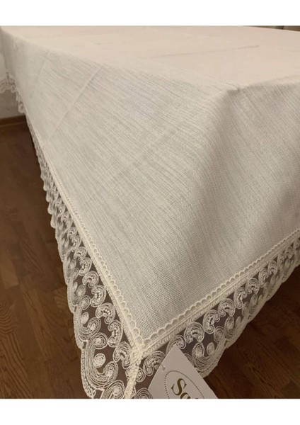 Elite Jute Soft Simli Krem Keten Masa Örtüsü Lütfen Ebat Seçerken Masanızı Ölçünüz 1 Adet