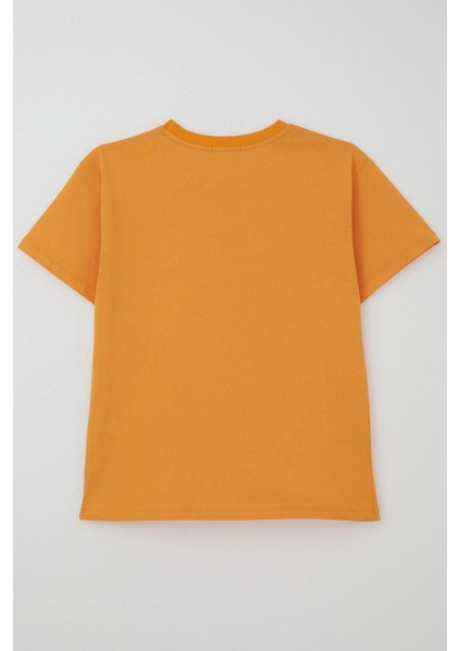 Erkek Çocuk Tişört Yazı Bakılı 5-10 Yaş, Hardal Sarı indirimleri