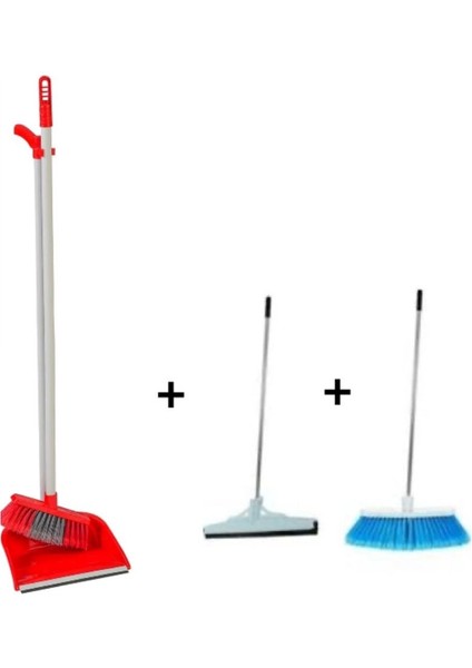3 Lü Temizlik Seti Metal Saplı Fırça Çekpas Çekçek Lux Katlanabilir Faraş fiyatları