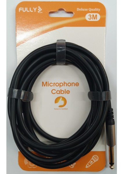 6.3 Mm Mono Mikrofon / Enstrüman Kablosu 3 Metre - Siyah