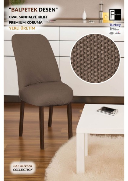 Elite Likralı Oval Sandalye Kılıfı Yuvarlak Sandalye Örtüsü Balpetek Gri 1 Adet