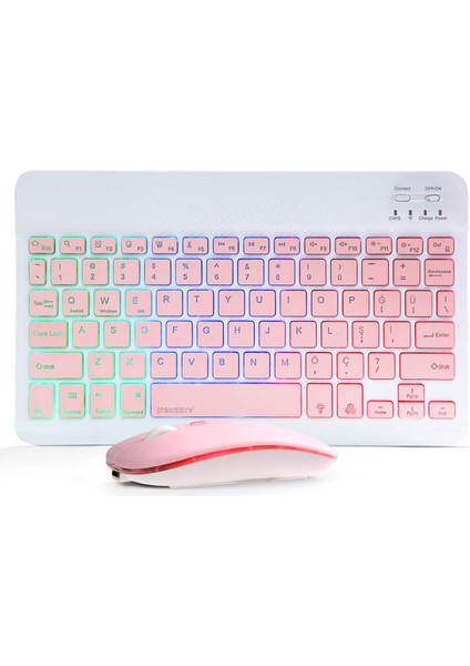 Onezero Kablosuz Rgb Klavye ve Mouse Seti – Bluetooth, Şarjlı, 10M Bağlantı Mesafesi, 3 Parlaklık Seviyesi, Çoklu Platform Uyumluluğu Ergonomik Tasarım, Rgb Aydınlatma ZR20KM