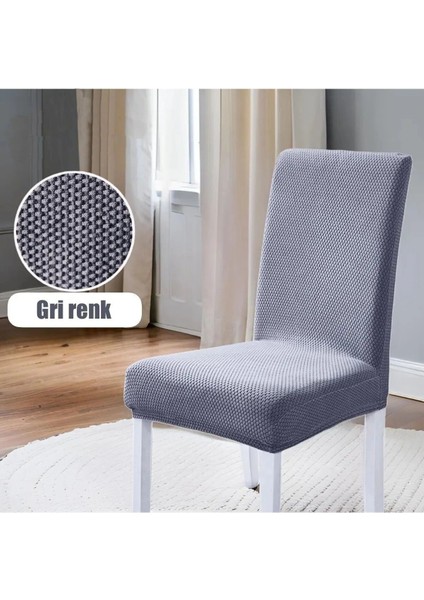 Elite - Bal Petek Desen 1 Adet Standart Lastıklı Mutfak Sandalye Örtüsü 1 Adet