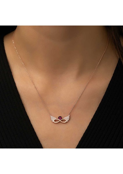 ​gümüş Rose Kanatlı Sonsuz Kalp Kolye fiyatları