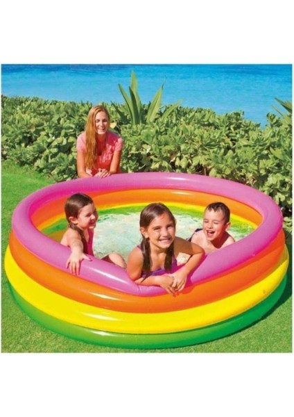 Sunset Serisi 4 Boğumlu Renkli PVC Desenli Şişme Havuz 168x46 cm – Dayanıklı, Eğlenceli ve Aile Kullanımına Uygun modelleri