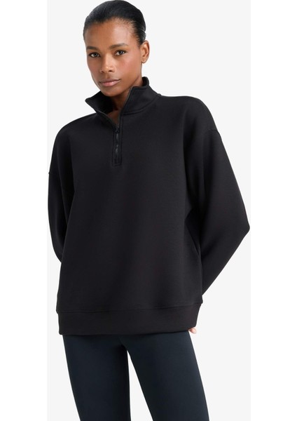 DeFactoFit Oversize Geniş Kalıp Dik Yaka Sporcu Sweatshirt D3796AX24WN fırsatları