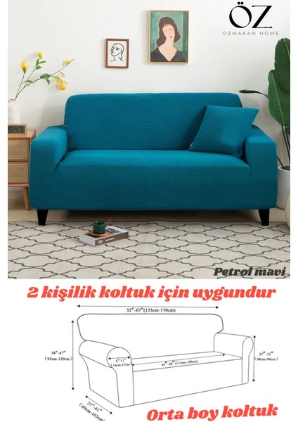 Elite Koltuk Kılıfı ,2 Kişilik Orta Boy Koltuk Örtüsü 1 Adet 1 Adet