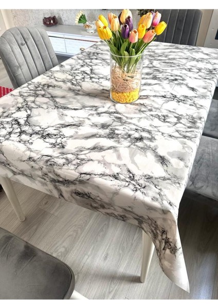 Elite Mermer Desenli Masa Örtüsü 1. Sınıf Pvc/silinebilir/yıkanabilir 1 Adet