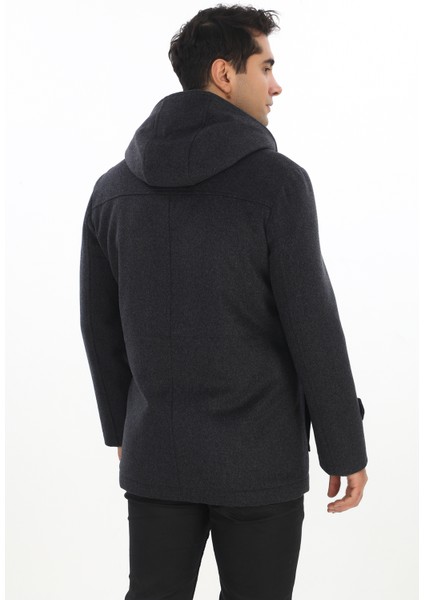 4761 Erkek Antrasit Kapüşonlu Kaban indirimleri