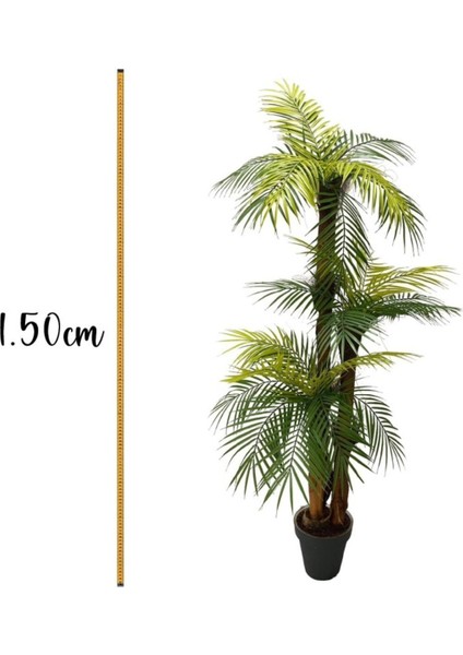 Elite 150 cm 3 Dallı 27 Yapraklı Yapay Ağaç Palmiye Areka 1 Adet