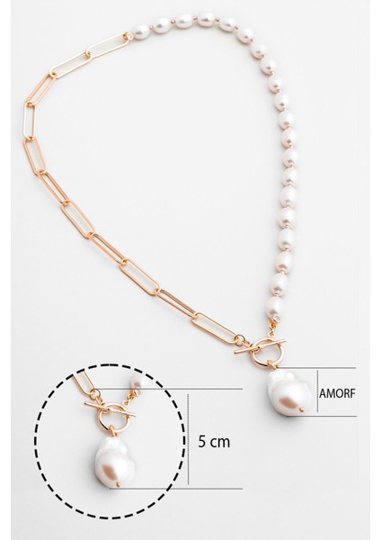 Arianna 18 Ayar Rose Altın Kaplama 45 cm Gümüş Inci Kolye fiyatları