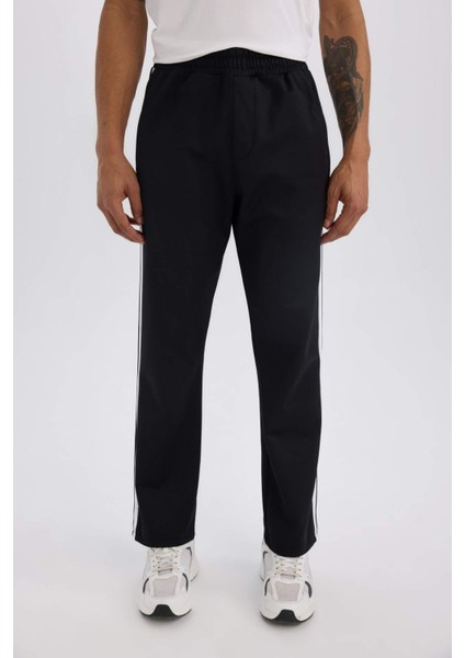 Fit Sporcu Jogger Eşofman Altı Standart Fit Standart Paça Skuba Dalgıç Kumaş Beli Lastikli Düz Paça E3932AX24WN