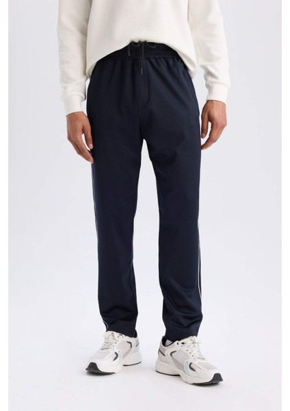 Fit Sporcu Jogger Eşofman Altı Slim Fit Dar Kesim Standart Paça Skuba Dalgıç Kumaş Beli Lastikli E3931AX24WN