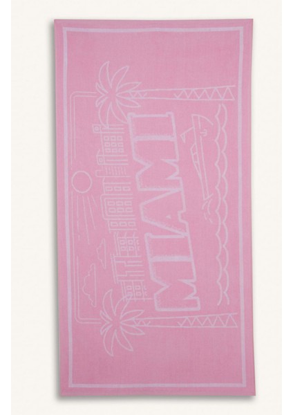 Kadın Desenli Pamuklu Plaj Havlusu C1150AX25SM