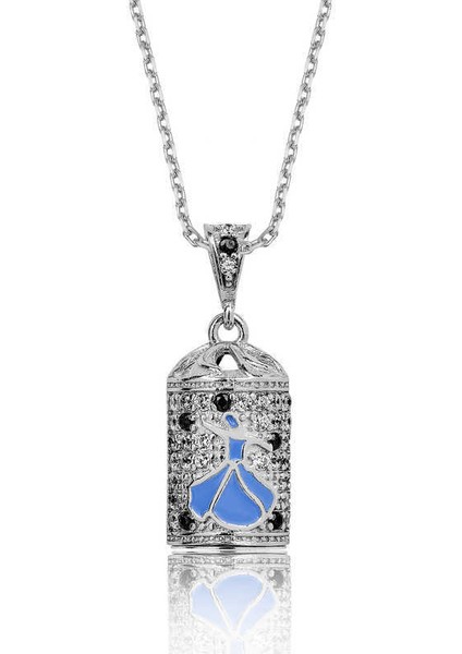 Gümüş Semazen Cevşen Dualı Kolye