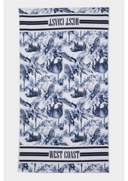 Kadın Desenli Pamuklu Plaj Havlusu W8309AZ25SM