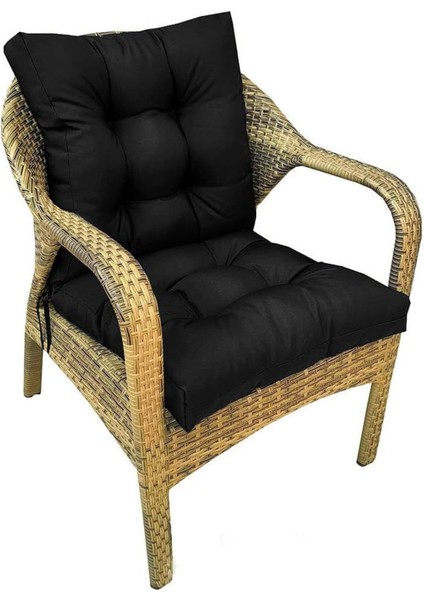 Elite Pofidik Arkalıklı Balkon Sandalye Minderi Özel Dikişli Bağcıklı 43X88 cm 1 Adet