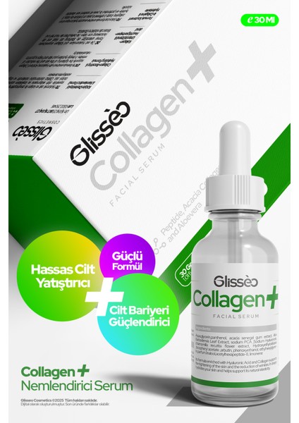 Collagen %10 Peptid, %2 Kolajen ve Arbutin Katkılı Cilt Bariyeri Destekleyici, Derin Nemlendirici ve Yatıştırıcı Yüz Serumu 30 ml