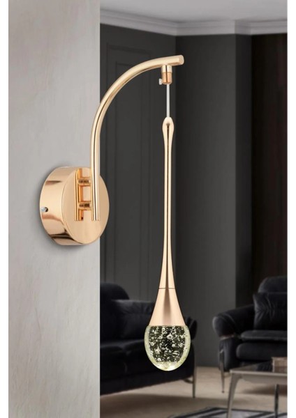 Istanbul Avize Aplik Mercure Tekli Gold Ledli 3 Renk Modern LED Aplik