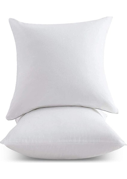 Elite Kare,dikdörtgen Kırlent Kılıfı Içi Yastığı 50X50,45X45 370GR %100 Gerçek Elyaf Beyaz 1 Adet