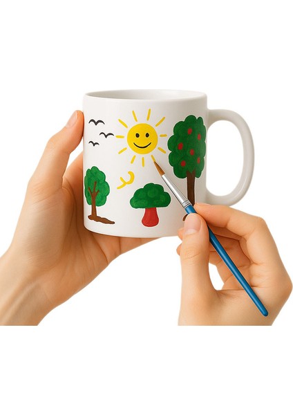 Kupa Bardak Boyama Seti – Kendin Tasarla Hediye Kutulu Seramik Kupa ve Boya Seti modelleri