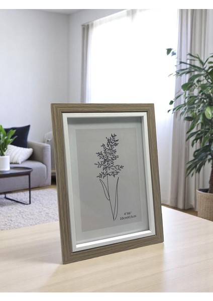 Elite Ciho 10×15 cm Camlı Ahşap Dekoratif Kontrast Beyaz Detaylı Fotoğraf / Anı Çerçevesi 1 Adet