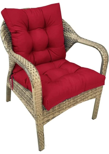 Elite Pofidik Arkalıklı Balkon Sandalye Minderi Özel Dikişli Bağcıklı 43X88 cm 1 Adet