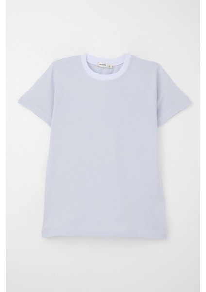 Erkek Çocuk Tişört Basic 4-14 Yaş, Buz Mavisi