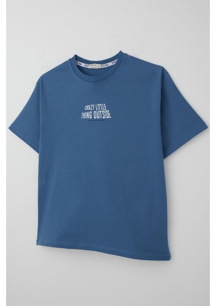 Erkek Çocuk Tişört Yazı Baskılı 8-12 Yaş, Indigo modelleri