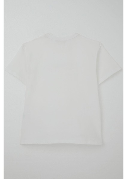 Erkek Çocuk Tişört Kabartma Yazı Baskılı 9-14 Yaş, Ekru fiyatları