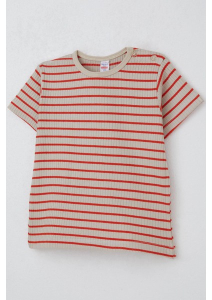 Erkek Çocuk Tişört Patlı Çizgili 1-4 Yaş, Bej modelleri