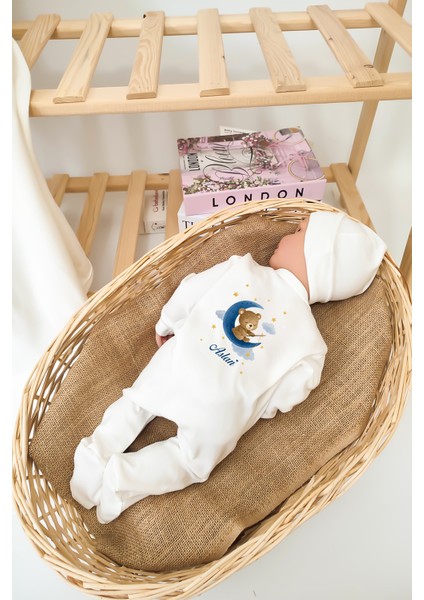 Erkek Bebek %100 Pamuk Organik Baskılı Isimli Hastane Çıkışı Yenidoğan Isme Özel Fırça Hediye Seti indirimleri