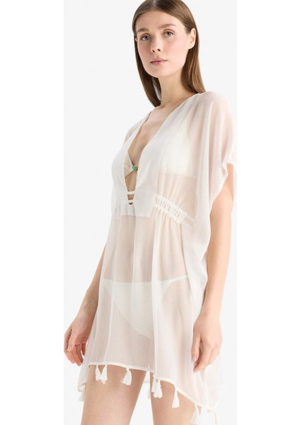 Beyaz Şifon Kimono-Fall in Love Z9958AZ25SM