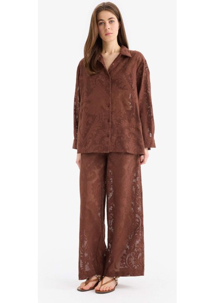 Dantelli Esnek Belli Dantel Plaj Pantolonu-Fall in Love D9767AX25SM modelleri