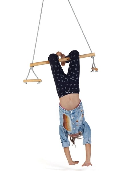 Trapez Ahşap Duyusal Salıncak Çocuk Aktivite Jimnastik Yoga Gelişim Salıncağı Sağlam Güçlü