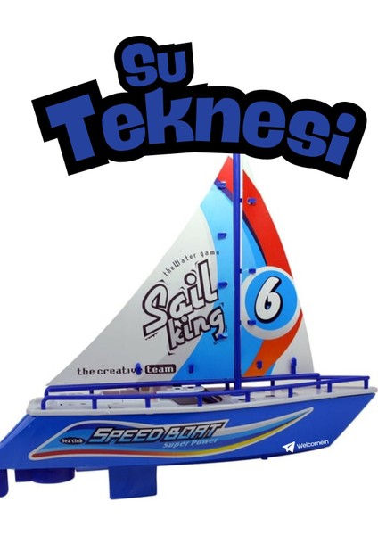 Elite Sail Boat Pilli Sahil Teknesi Su Teknesi Suda Yüzen Dekoratif Oyuncak Tekne 1 Adet