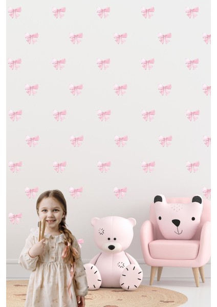 Elite Pastel Pembe Fiyonk Duvar Sticker Seti 1 Adet