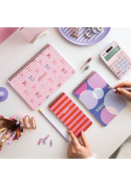 Haftalık ve Günlük 3’lü Masaüstü Süresiz Planlayıcı Set - Kurdele