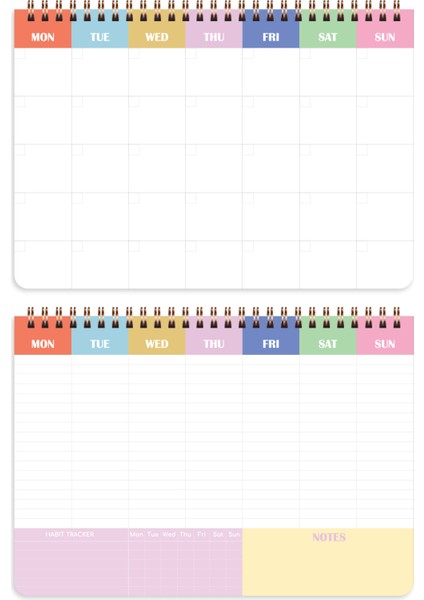 Haftalık ve Günlük 3’lü Masaüstü Süresiz Planlayıcı Set - Kurdele