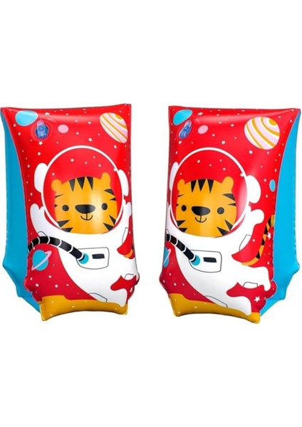 Elite Yüzme Kolluğu 5-12 Yaş, Astro Tiger Sevimli Hayvan Figürlü Havuz Deniz Simidi 30X15 cm 1 Adet