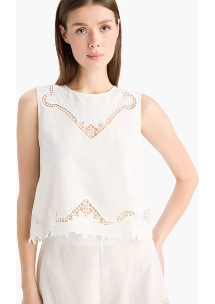 Regular Fit Pamuklu Kolsuz Üst-Fall in Love E4261AX25SM