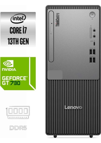 Thinkcentre Neo 50T Gen5 I7-13700 12UB0009TR-207 8gb 512GB Gt 730 2gb Freedos Masaüstü Bilgisayar