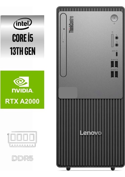 Thinkcentre Neo 50T Gen5 I5-13500 12UB0009TR-190 64GB 4tb Rtx A2000 12GB Freedos Masaüstü Bilgisayar