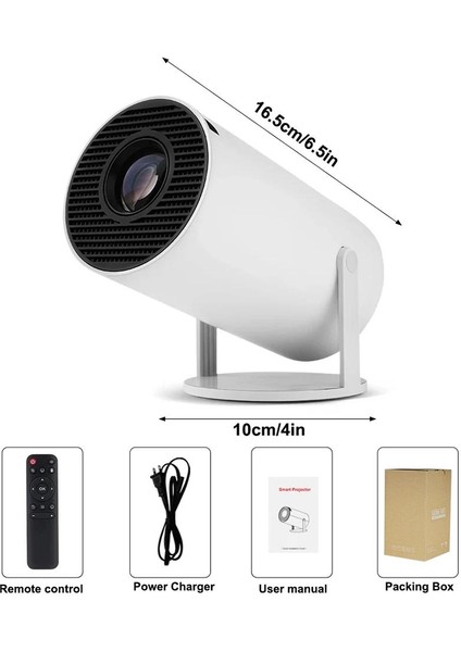 HY300 Akıllı Projeksiyon Cihazı Ev Sineması | 1280X720 Ultra Hd, Android 11, Bluetooth, Wifi Destekli Taşınabilir Sinema Projektörü