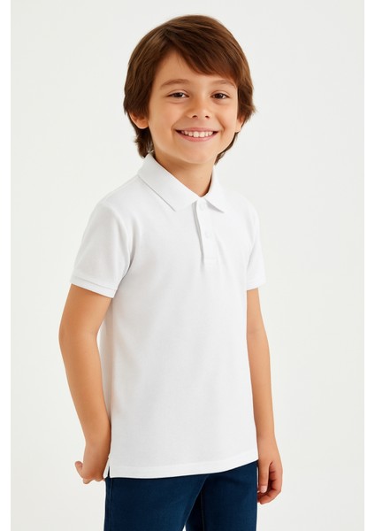 Erkek Çocuk Polo Yaka Basic Kısa Kollu Okul Tişört AK-6050 modelleri