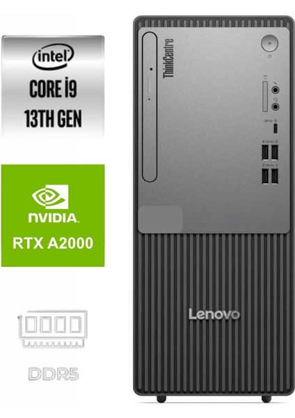Thinkcentre Neo 50T Gen5 I9-13900K 12UB0009TR-355 8gb 1tb Rtx A2000 6gb Freedos Masaüstü Bilgisayar