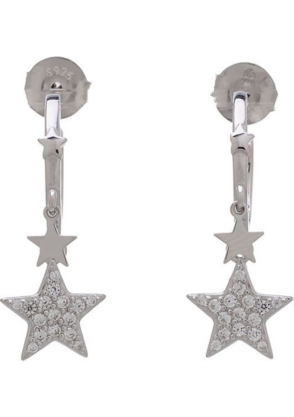 Yıldız Model-2 925 Ayar Gümüş Zirkon Taşlı Kadın Küpe fiyatları