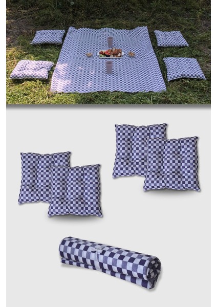 Elite Yer Masa Piknik Örtüsü Sofra Bezi 160 x 160 + 4 Minder 45 x 45 Set 1 Adet